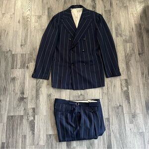 Suitsupply Suit Havana Double Breasted Suit Jacket and Pants Sz 54 EU